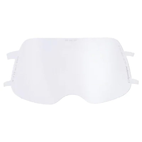 3M Speedglas 9100XX Visor Plate Pack/5: A set of five clear visor grinding plates designed to fit Speedglas Flip-Up Welding Helmets, offering protection from sparks with a 225 x 110mm curved viewing area.