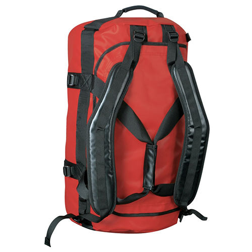 Load image into Gallery viewer, Stormtech Waterproof Gear Bag - Large, featuring adjustable padded shoulder straps for backpack conversion, durable heavy-duty reinforced PVC fabric, and additional end handles, ideal for safely storing essentials with its 142-litre capacity.