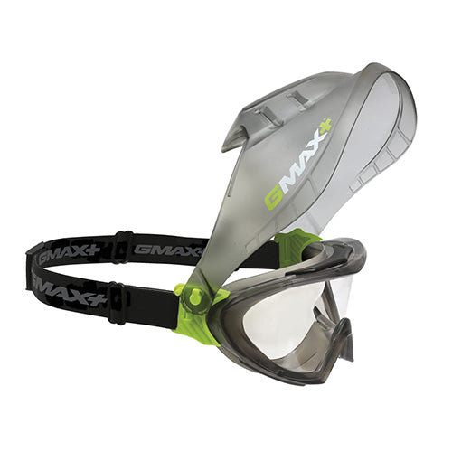 Gmax+ Goggle/Face Shield Combo: Clear, featuring ergonomic design for comfort over spectacles, indirect venting for visual clarity, and UV400 lenses for complete UV protection. Ideal for workplace safety and protection.