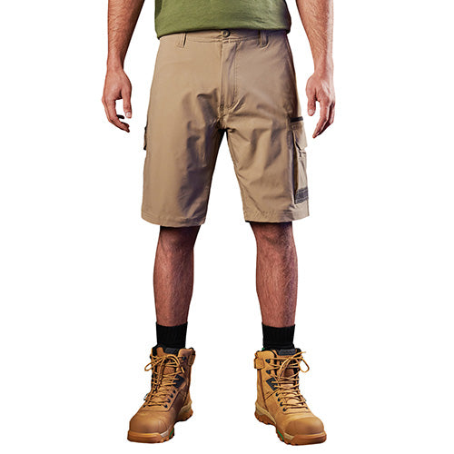 Load image into Gallery viewer, FXD LS-1 Lightweight Stretch Work Short showcased on a man, highlighting its durable design with multiple utility pockets and abrasion-resistant panels, reflecting the workwear focus of Active Safety.