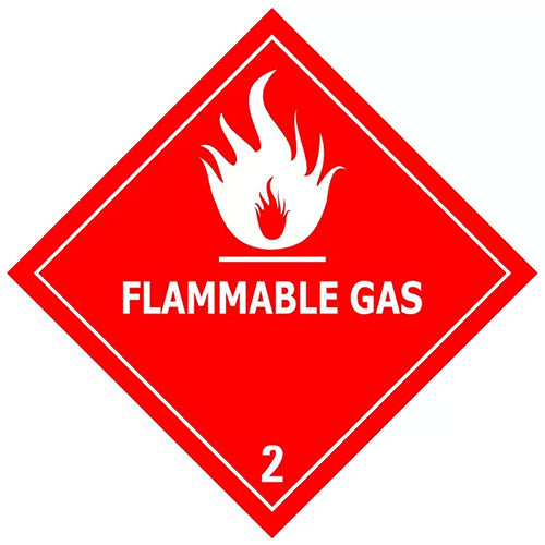 Flammable Gas Class 2 Sign: 295 x 295 PVC, featuring a red diamond shape with white text and a flame symbol, ideal for safety compliance and durability, available at Active Safety.