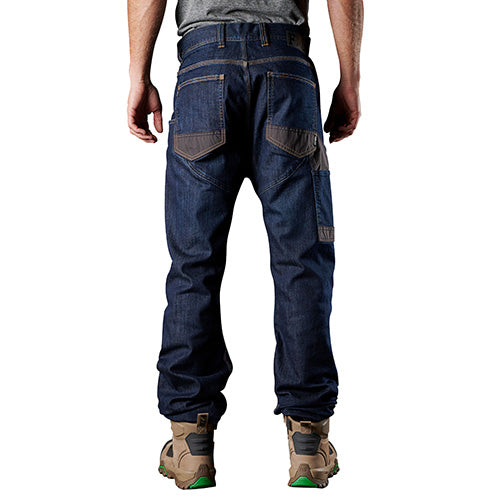 FXD WD-2 Original Denim Work Jeans worn by a man, highlighting durable DURA500™ abrasion panels and S-Gene® denim, ideal for safety and workwear environments from Active Safety.