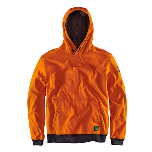 FXD WF-1 Water Resistant Work Hoodie featuring a black trim, designed for durability with wind and water resistance, showcasing a hooded style ideal for safety-focused work environments.