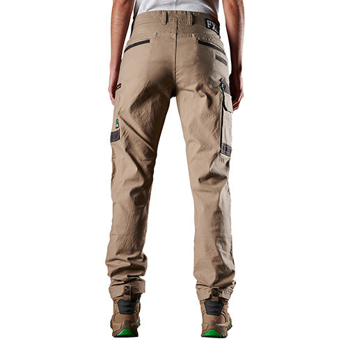 FXD WP-3W Women's Stretch Work Pant, designed for female tradies, worn by a person, showcasing durable construction and practical pockets for active work environments.