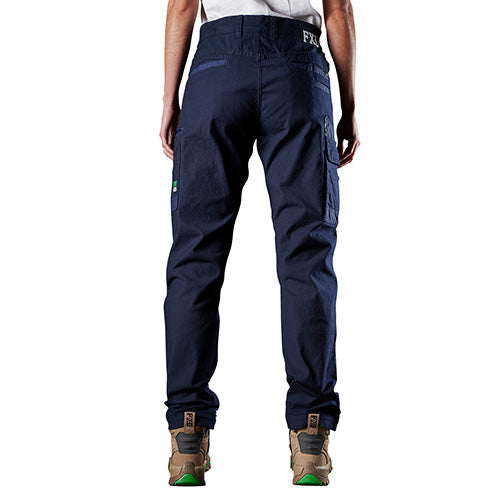 FXD WP-3W Women's Stretch Work Pant worn by a person, showcasing the tailored fit for women, designed for durability and comfort in professional trade environments, emphasizing practicality and style for active work settings.