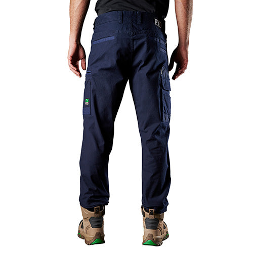 FXD WP3 Stretch Work Pant showcased on a man, highlighting its regular fit and slimmer leg, designed for superior comfort and durability with DURA500™ abrasion-resistant panels, ideal for active work environments.