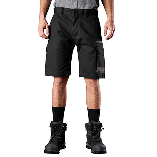 FXD WS1 Original Work Short showcased on a standing man, highlighting durable Tensile 280™ cotton canvas construction with abrasion-resistant DURA500™. Ideal for safety and work environments, emphasizing practicality and durability.