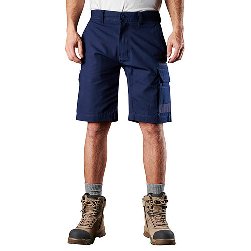 FXD WS1 Original Work Short worn by a man, showcasing its durable Tensile 280™ cotton canvas construction with DURA500™ reinforcement, ideal for active safety and work environments.