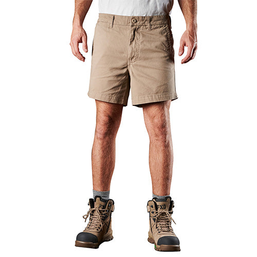 Load image into Gallery viewer, FXD WS-2 Short Work Shorts displayed on a man, showcasing durable DURA500™ abrasion panels and soft touch cotton twill, ideal for safety and work environments.
