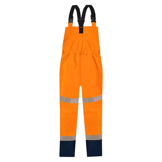 Bison Stamina Hi Vis Eco Bib Taped Trouser, Orange/Navy