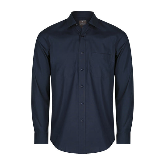 Nicholson Mens Premium Poplin Long Sleeve Shirt