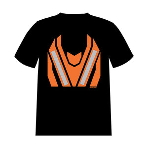 Workbrite Cotton T-Shirt, Black/Orange image