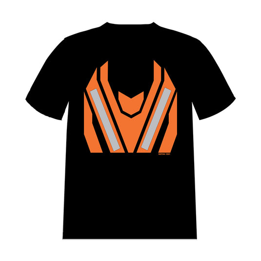 Workbrite Cotton T-Shirt, Black/Orange