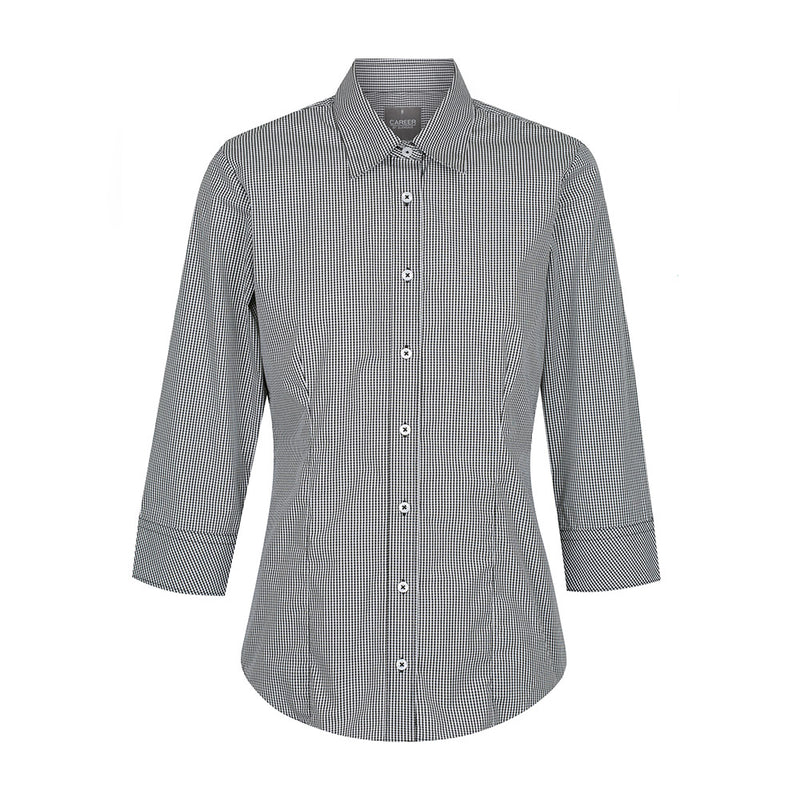 Load image into Gallery viewer, Wesgarth Womens Gingham 3/4 Sleeve Shirt
