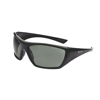 Bolle Hustler Polarised Safety Glasses: Grey/Green