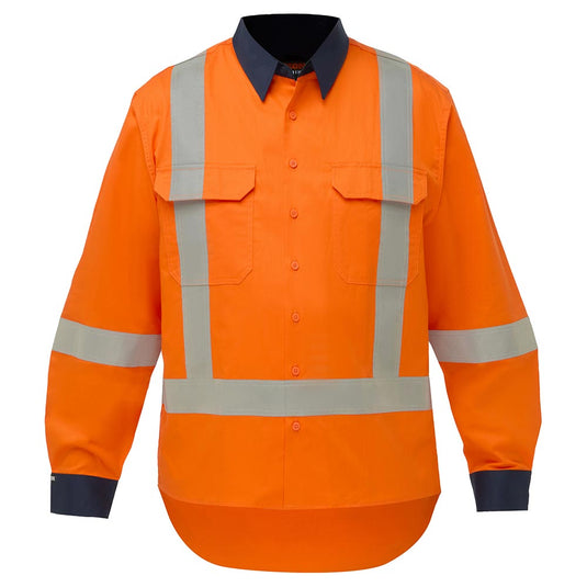Bison TTMC X-Back Cotton Long Sleeve Shirt, Orange