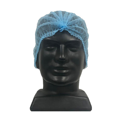 Disposable Crimp Cap/Hair Net, Blue: Carton/1000