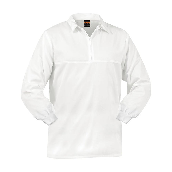 Bison 240gsm Polycotton Food Industry Zip Jerkin, White