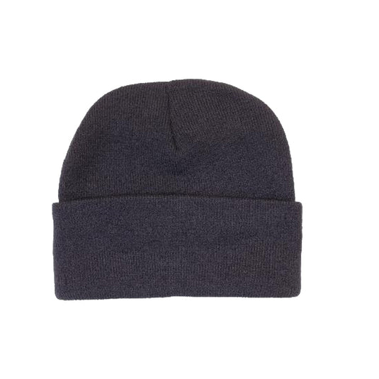 Acrylic Beanie with Thinsulate Lining, featuring 70gm acrylic yarn and a 2.56-inch roll-up design, offers warmth and comfort through its 3M Thinsulate insulation, ideal for safety and work environments.