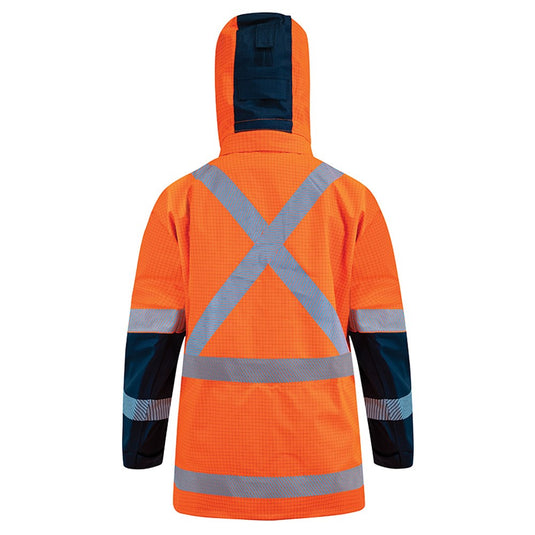 Arcguard 29Cal Inheratex TTMC-W17 Rain Jacket with a 2-way YKK zip, removable hood, storm cuffs, and reflective tape, designed for optimal safety and protection in harsh conditions.