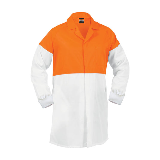 Bison Lightweight Polycotton Dustcoat, White/Orange