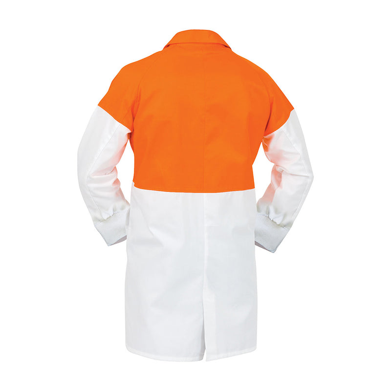 Load image into Gallery viewer, Bison Lightweight Polycotton Dustcoat, White/Orange
