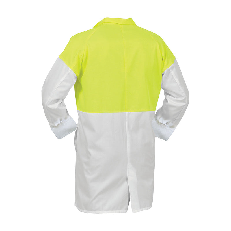 Load image into Gallery viewer, Bison Lightweight Polycotton Dustcoat, White/Yellow
