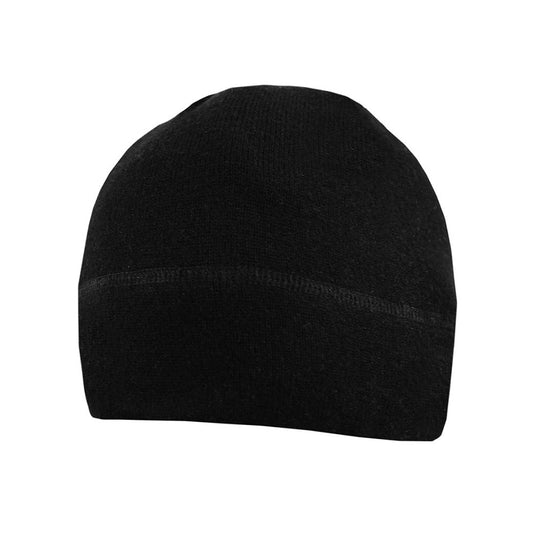 Natural Merino Wool Beanie: Black