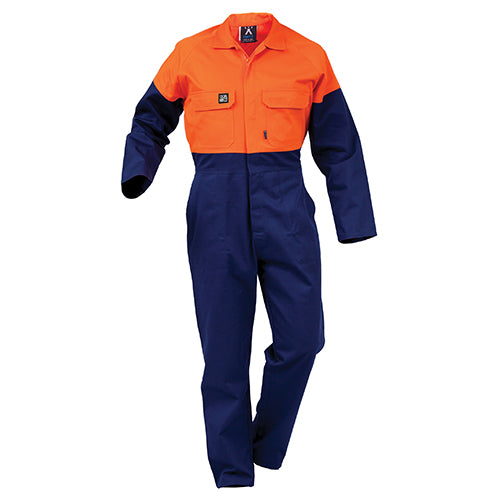 Arcguard FR Cotton D/O Zip Overall, Orange/Navy (FDPCO)