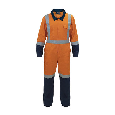 Bison TTMC-W23 Lightweight Cotton Zip Overall, Orange/Navy