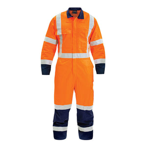 Bison TTMC-W17 X-Tape Cotton Zip Overall, Orange/Navy image
