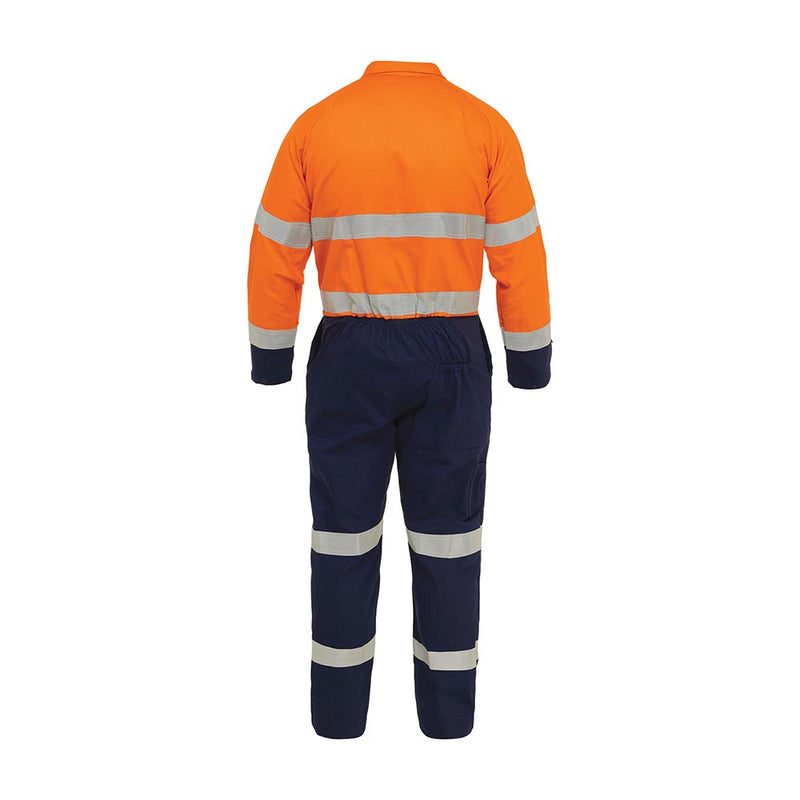 Load image into Gallery viewer, Bison Taped Cotton Zip Overall, Orange/Navy
