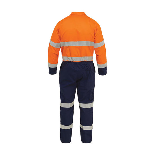 Bison Taped Cotton Zip Overall, Orange/Navy