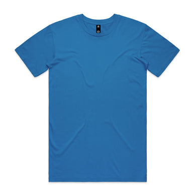 AS Colour 5001 Mens Staple Tee in regular fit, showcasing neck ribbing and double needle hems for durability. Ideal for screen printing, this tee aligns with Active Safety’s focus on quality workwear essentials.