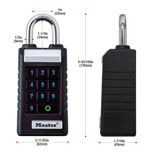 Master Lock ProSeries Bluetooth Outdoor Shackle Padlock, 34mm