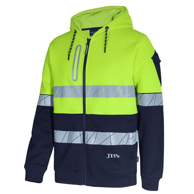 Load image into Gallery viewer, JB’s Hi Vis Segment Tape 450g Full Zip Hoodie
