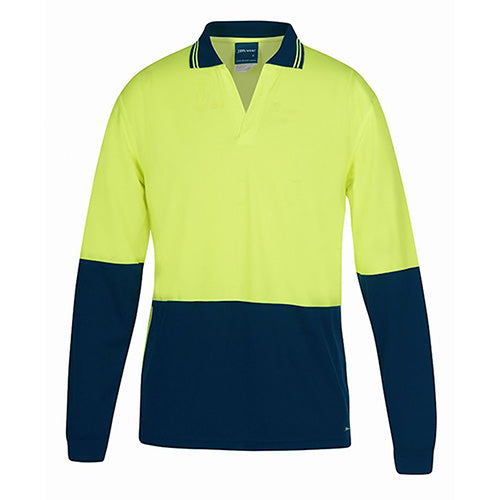 JB's Hi Vis Non-Button L/S Polo Shirt