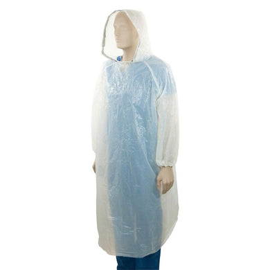 Bastion Polyethylene Hooded Splash Jacket, White: Carton/200