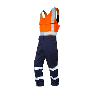 ST Taped Bib Overalls 300gsm Cotton, Orange/Navy image