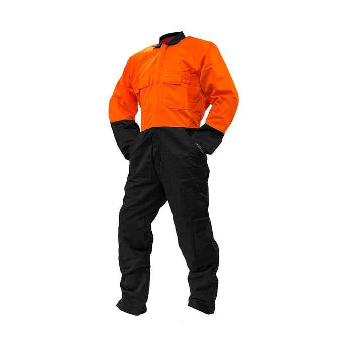 ST Hi Vis 300gsm Cotton Overalls, Orange/Black
