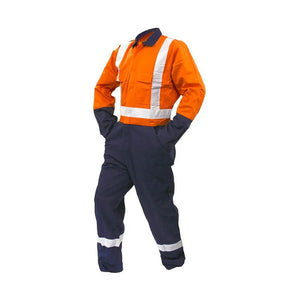 ST Ripstop 200gsm Taped Cotton Overalls, Orange/Navy image
