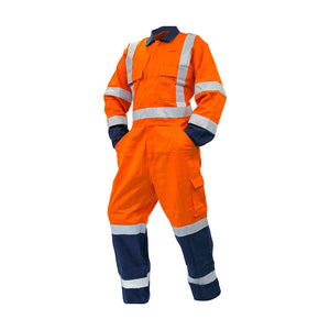 TTMC-W17 300gsm Cotton Overalls, Orange/Navy image