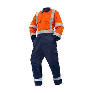 ST 240gsm Polycotton Taped Overalls, Orange/Navy image