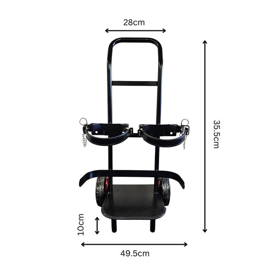 Portable 9kg Double Fire Extinguisher Trolley