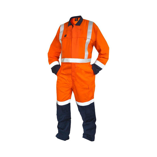 ST Hi Vis TTMC FR 240gsm Overalls, Orange/Navy