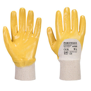 Portwest Yellow Nitrile Light Knitwrist Glove image