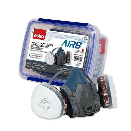 Esko AIR8 Spray Paint Clipbox Respirator Kit, A2/P2