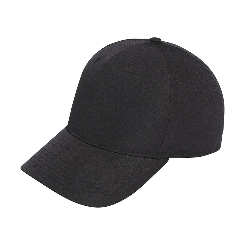 Load image into Gallery viewer, Adidas Performance Cap featuring a simple, solid-black design with a five-panel construction and pre-curved brim, perfect for active safety needs. Adjustable snapback closure ensures a comfortable fit.
