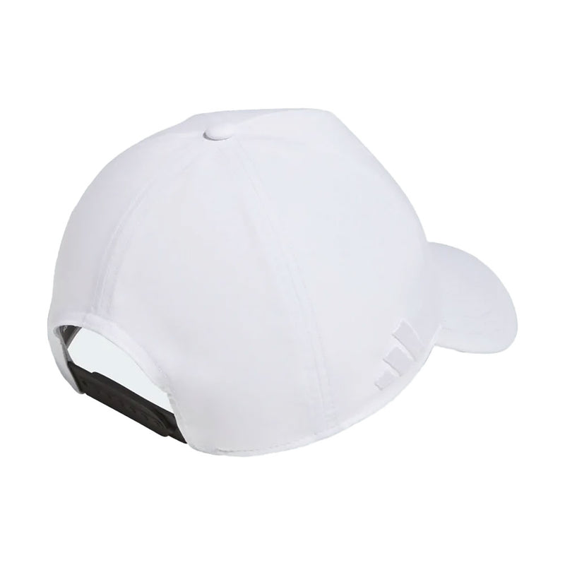Load image into Gallery viewer, Adidas Performance Cap featuring a five-panel, stitched construction and adjustable snapback closure, crafted from 100% recycled polyester, viewed from the rear, highlighting its practical design for versatile safety use.
