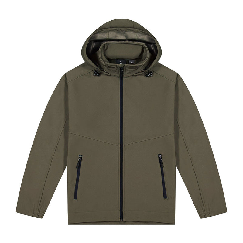 Load image into Gallery viewer, Aspiring Soft Shell Jacket featuring durable YKK zips, a fold-away hood, adjustable waist, and zippered hand pockets, ideal for versatility and protection in safety-focused environments.
